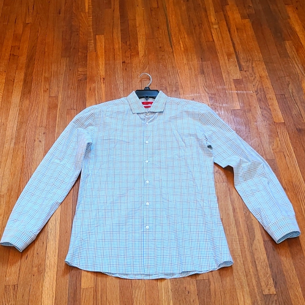 Hugo Boss Sky Blue and Black Stripes Slim Fit